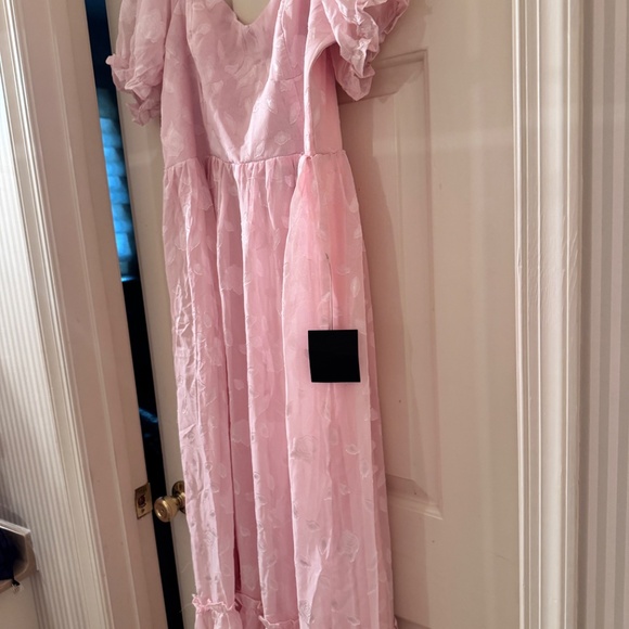 Pink Floral Burnout Bustier Maxi Dress - Picture 3 of 5